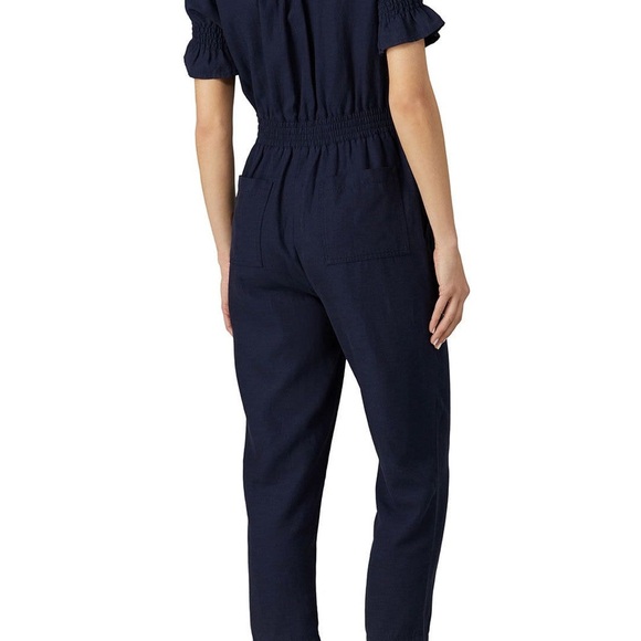Joie Women's Navy Jumpsuit linen blend size large - Picture 15 of 16